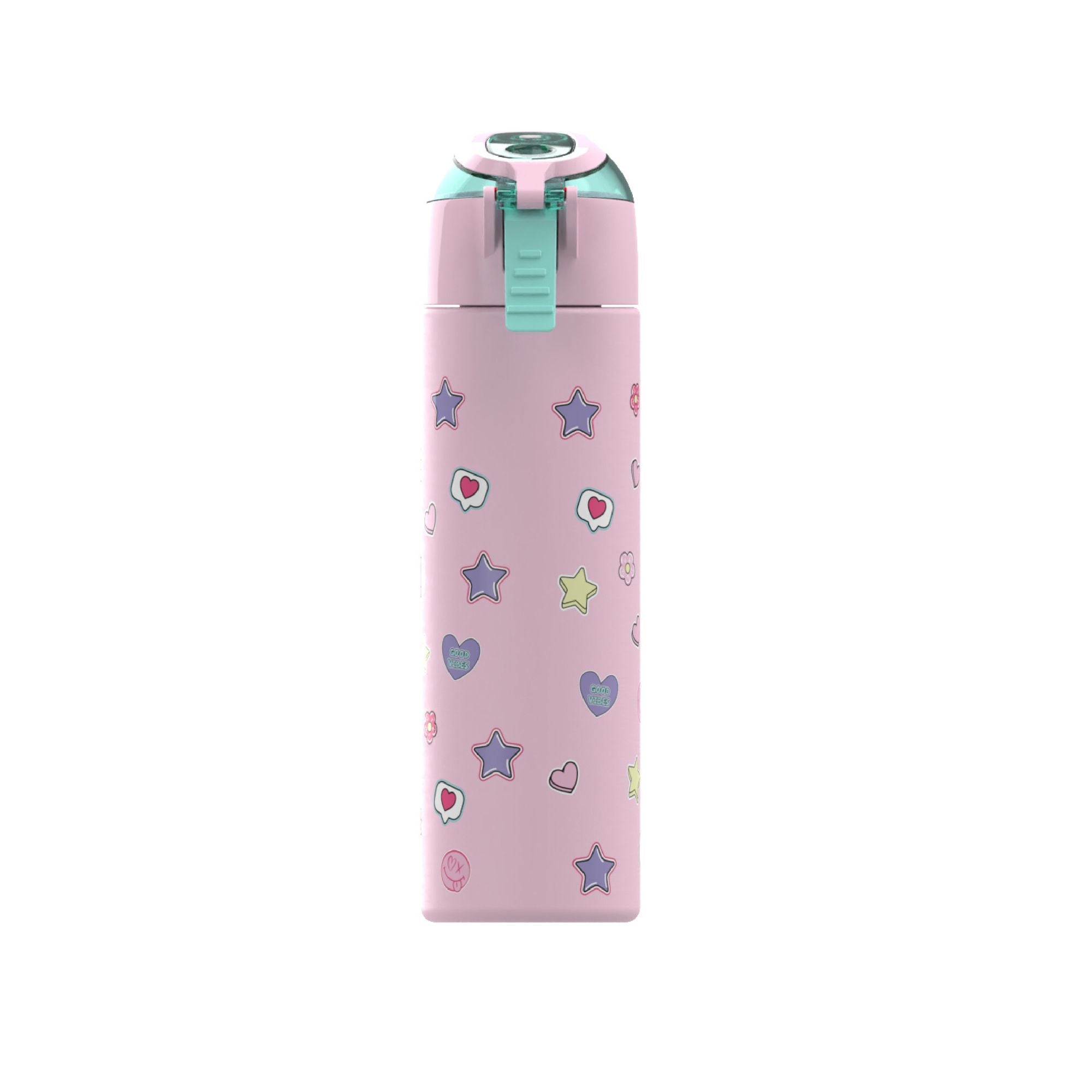 Eazy Kids - Insulated Stainless Steel Water Bottle w/Spray, Always Believe 640ml - Pink