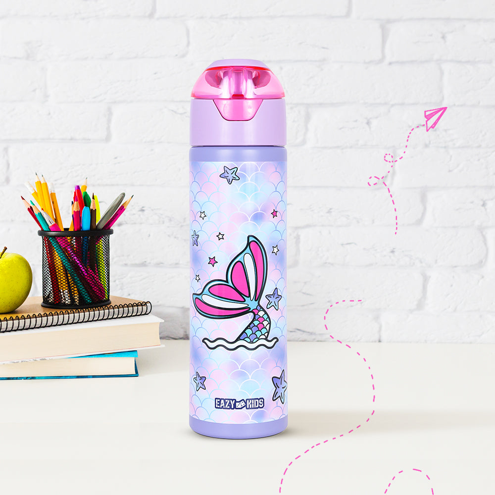 EAZY KIDS Insulated SS Water Bottle w/Spray Mermaid - 640ml