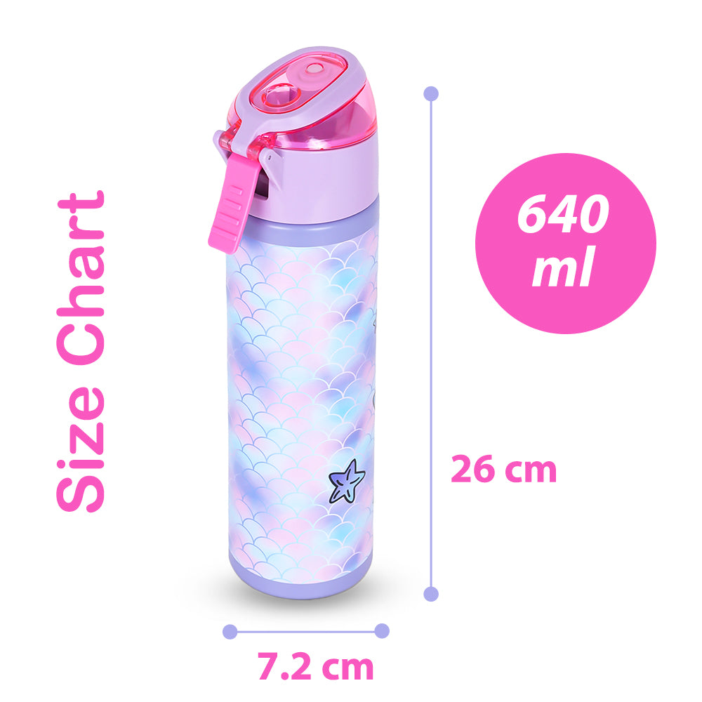EAZY KIDS Insulated SS Water Bottle w/Spray Mermaid - 640ml