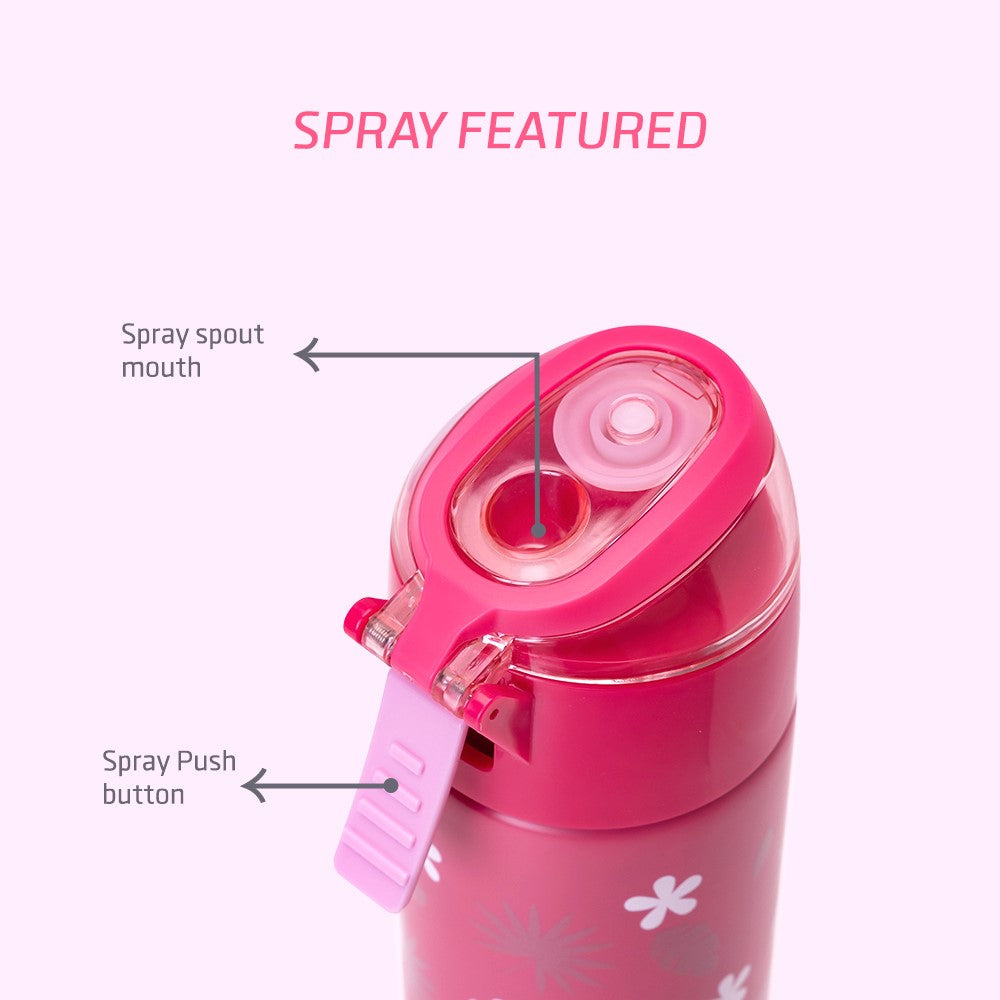 EAZY KIDS Insulated SS Water Bottle w/Spray Tropical -640ml