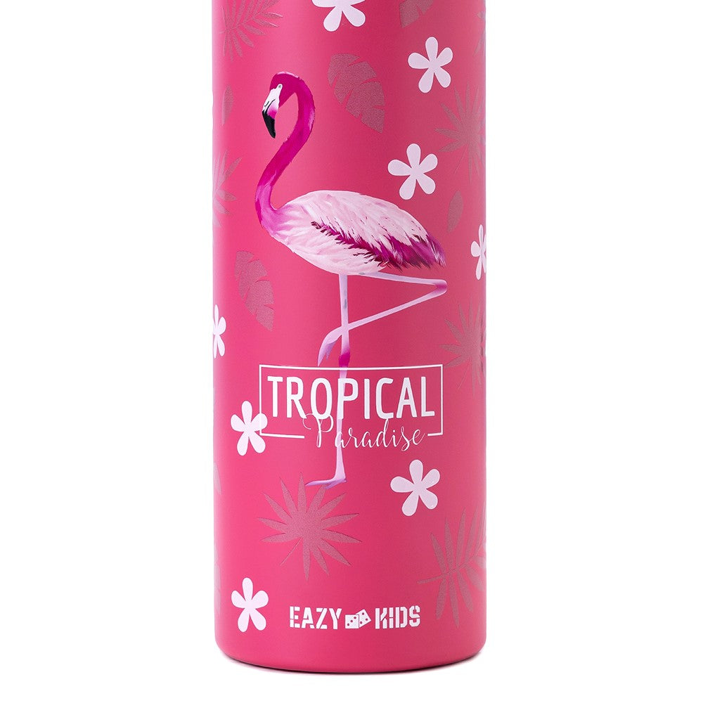 EAZY KIDS Insulated SS Water Bottle w/Spray Tropical -640ml