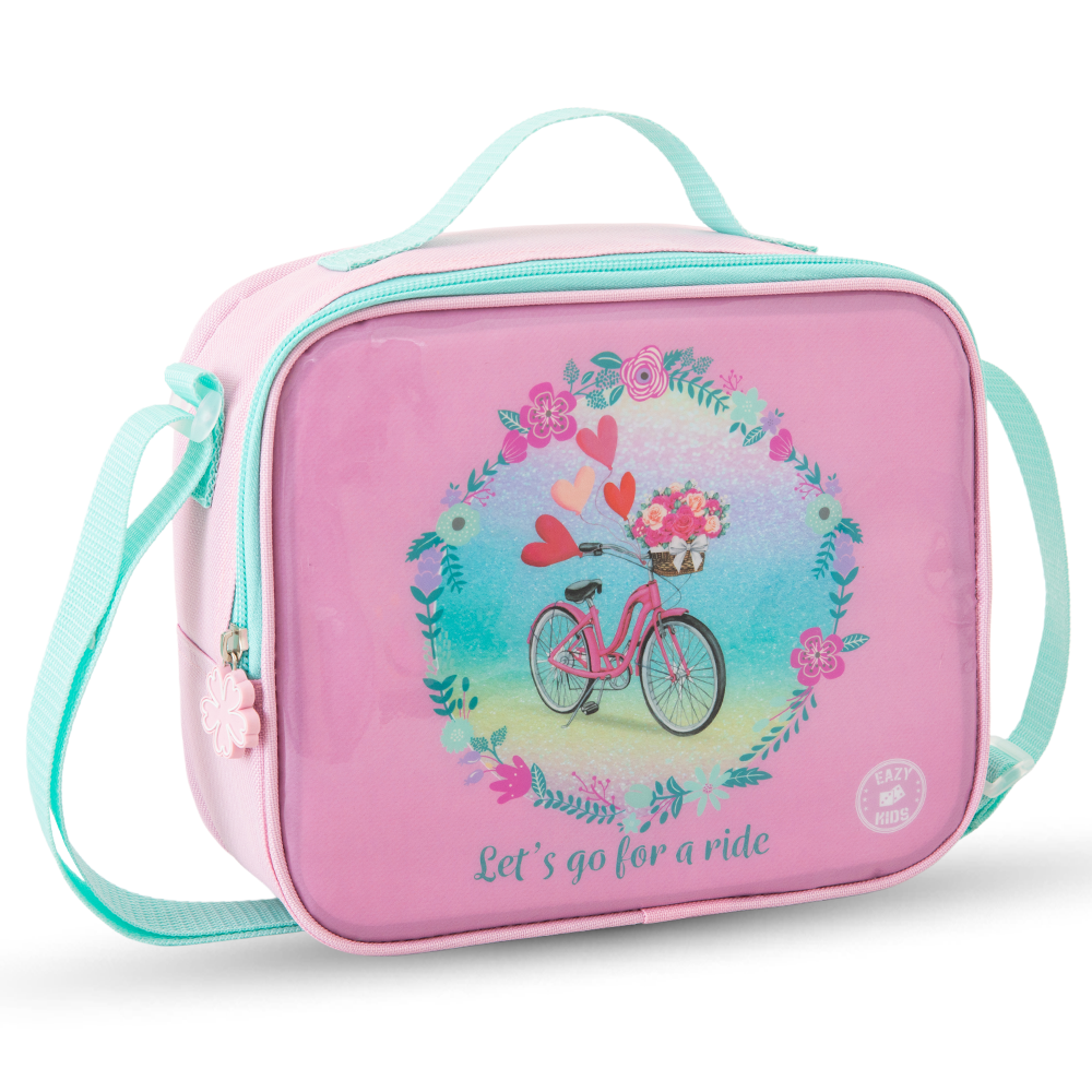 Eazy Kids 17” Trolley School Bag Value Pack 5-in-1 with Wheels – Backpack, Lunch Bag, Water Bottle, Lunch Box & Pencil Case, Pink
