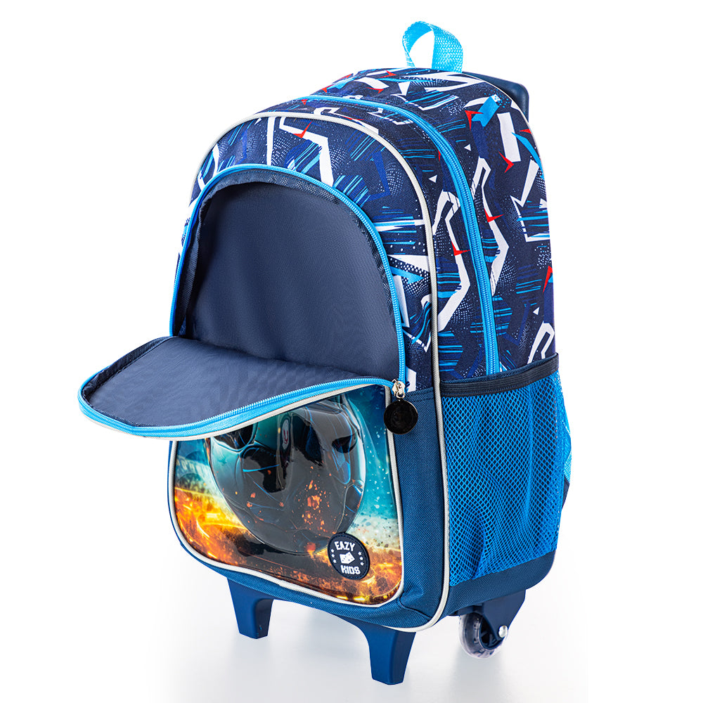 EAZY KIDS Set of 5 Trolley 16 inch School Bag Combo - Football