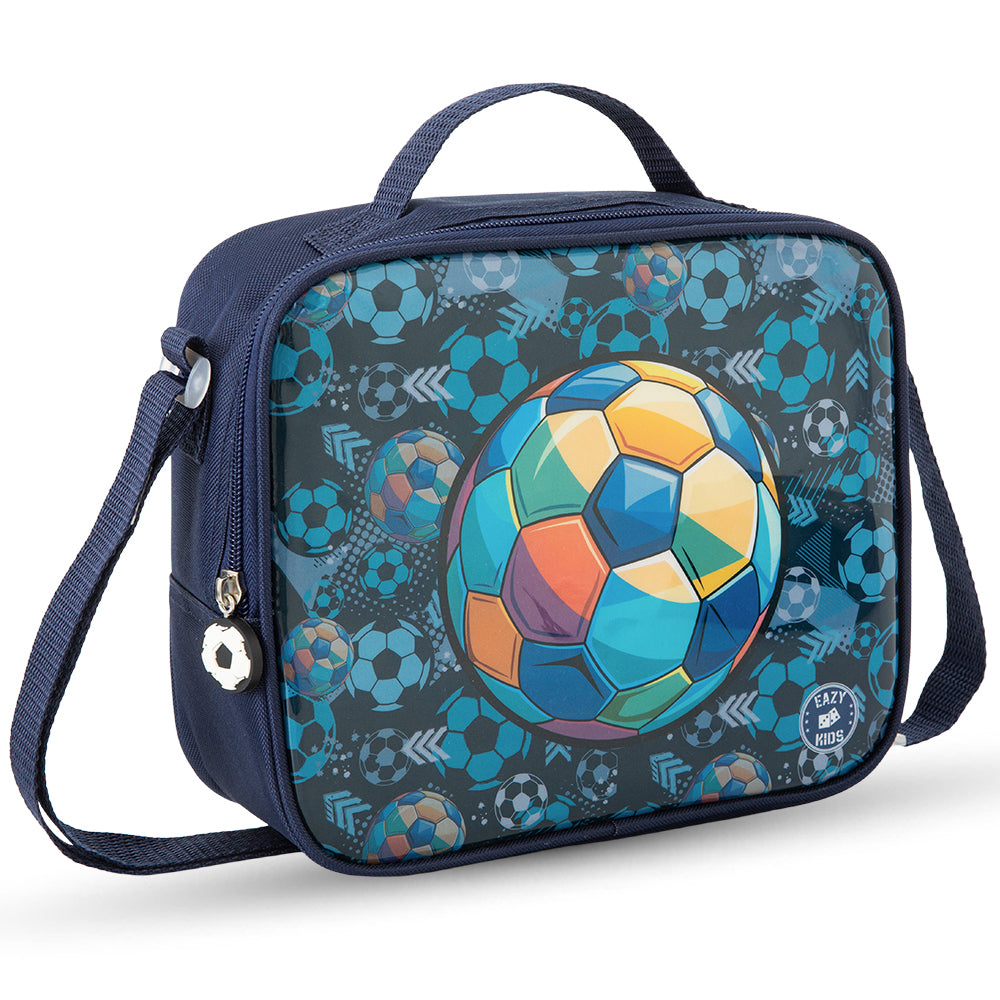 Eazy Kids 17” Trolley School Bag Value Pack 5-in-1 with Wheels – Backpack, Lunch Bag, Water Bottle, Lunch Box & Pencil Case, Blue