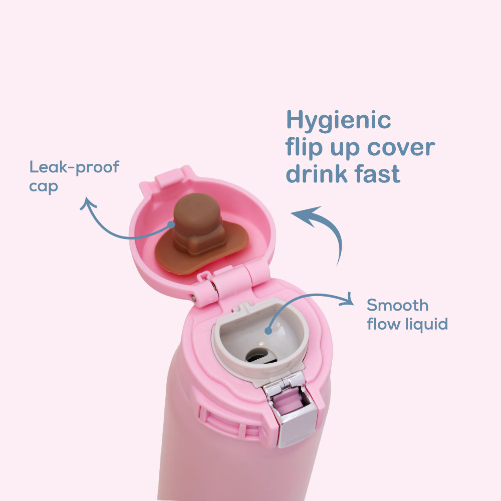 EAZY KIDS Insulated Travel Water Bottle - Pink, 500ml