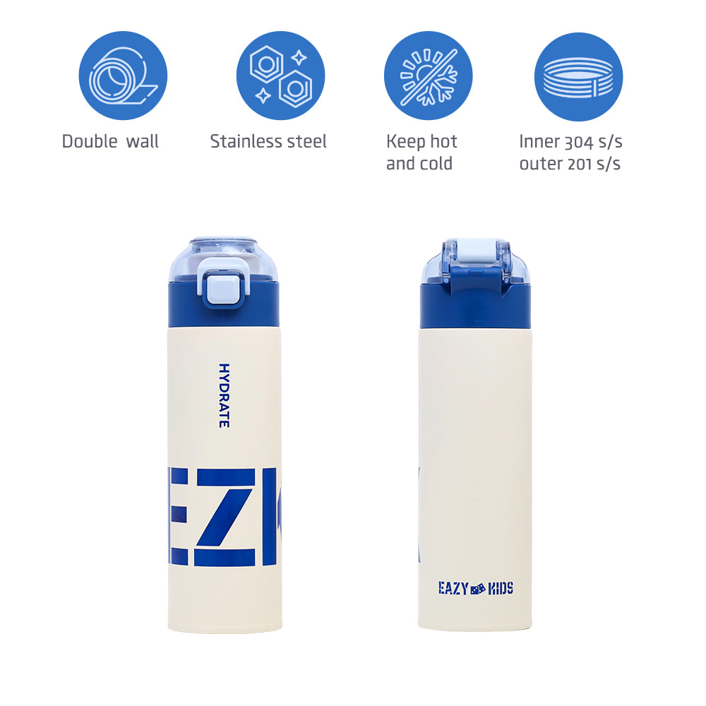 EAZY KIDS Insulated Travel Water Bottle - Blue, 550ml