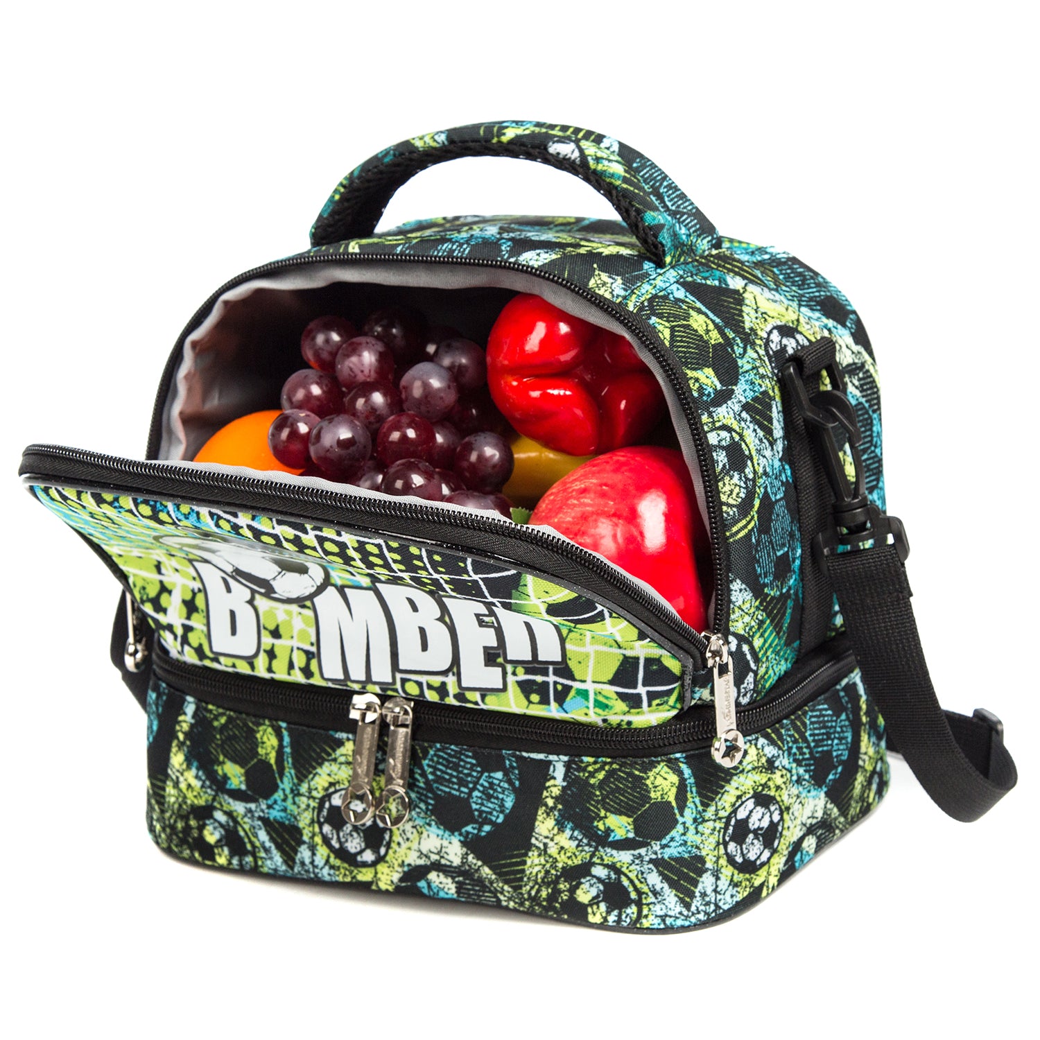 EAZY KIDS - Bottle/Lunch Bag - Football Green