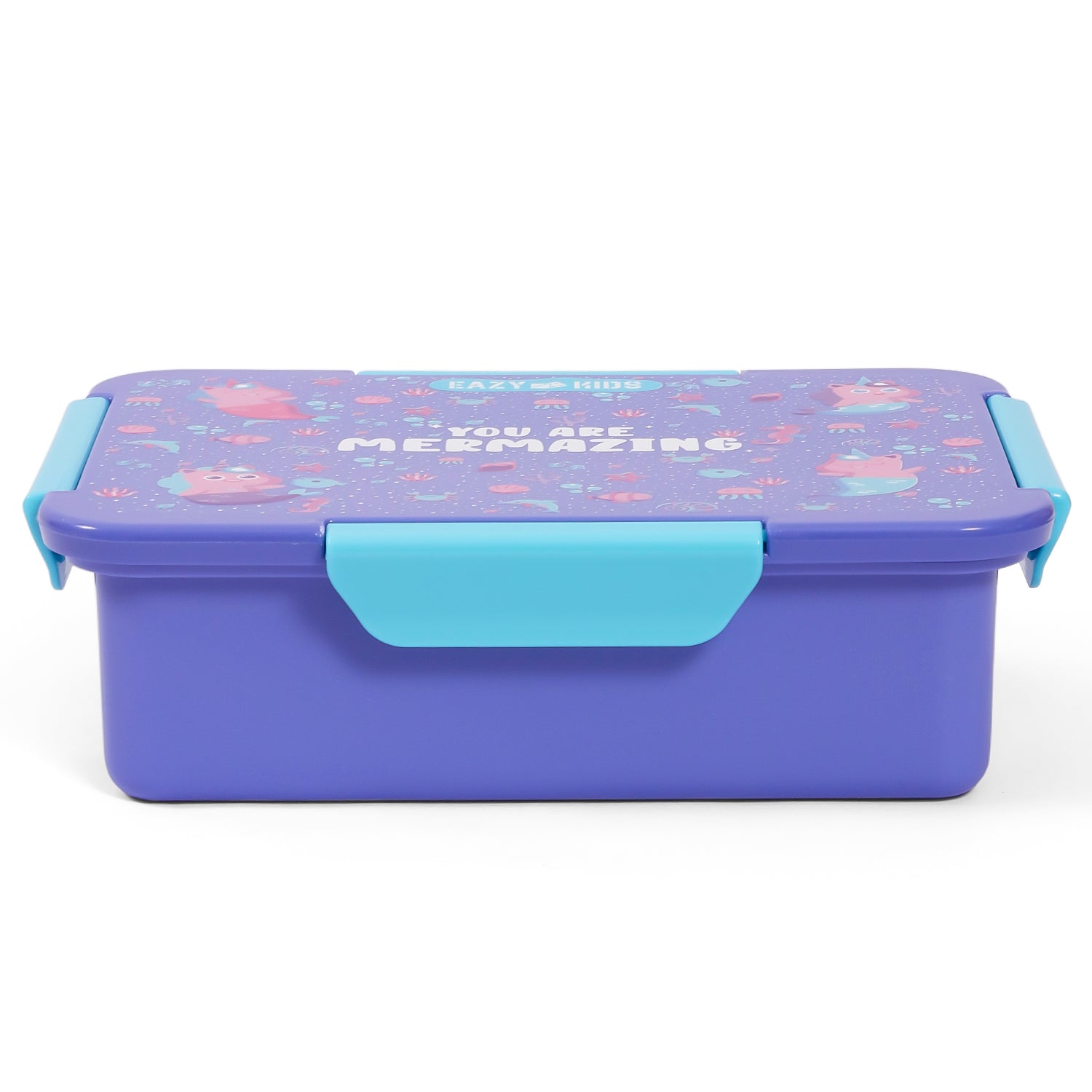 EAZY KIDS 1/2/3/4 Compartment Convertible Bento Lunch Box Mermaid - Purple 850ml