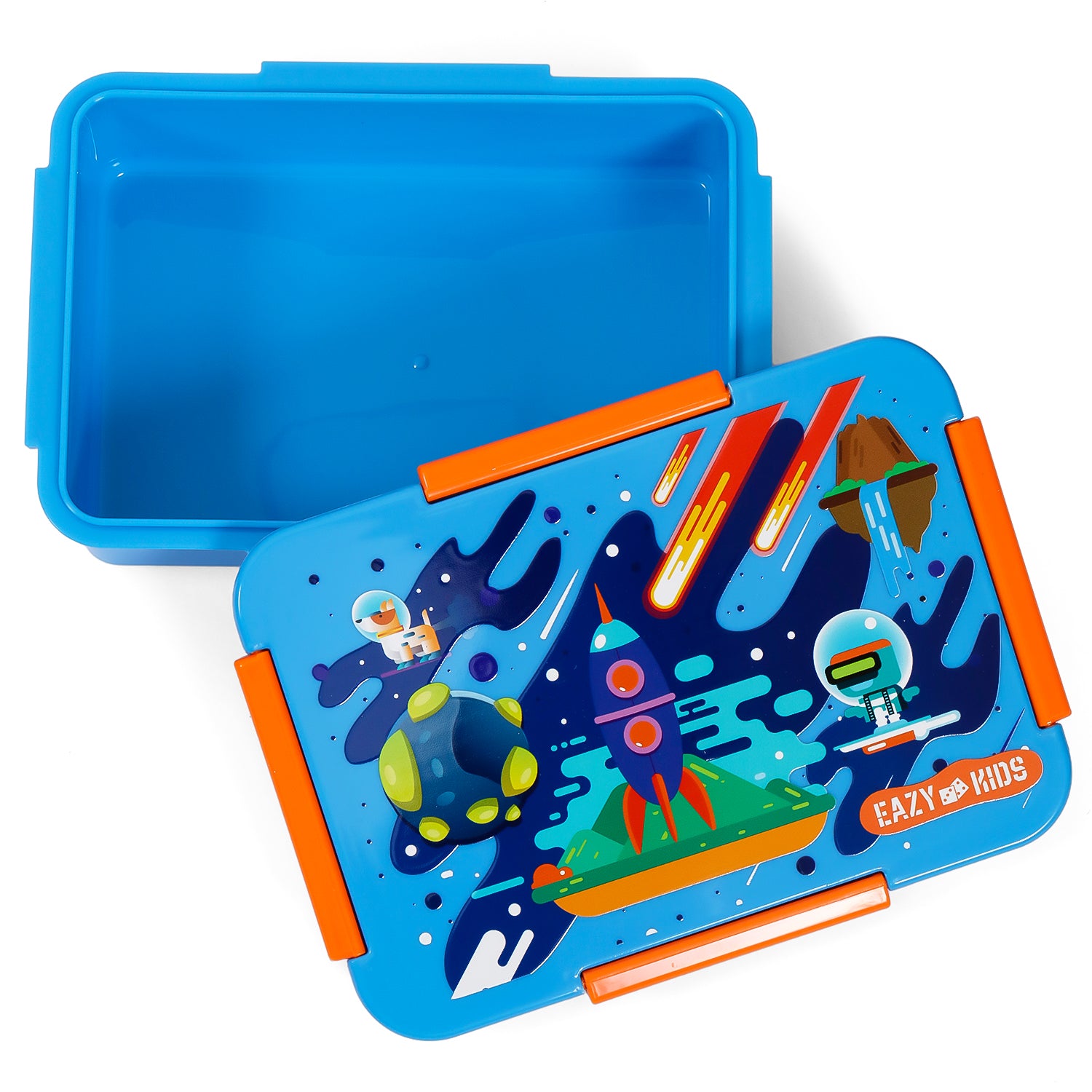 EAZY KIDS Lunch Box Set, Space - Blue