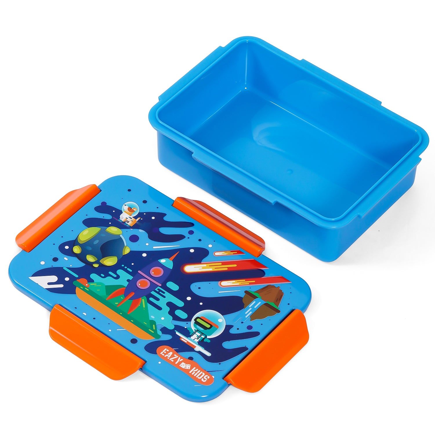 EAZY KIDS Lunch Box Set, Space - Blue