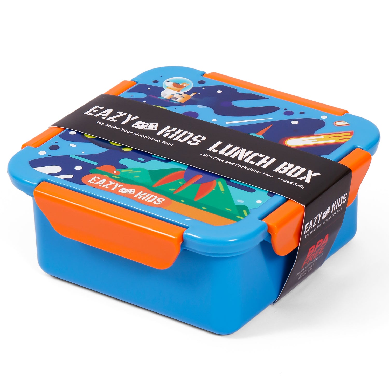EAZY KIDS Lunch Box Set, Space - Blue