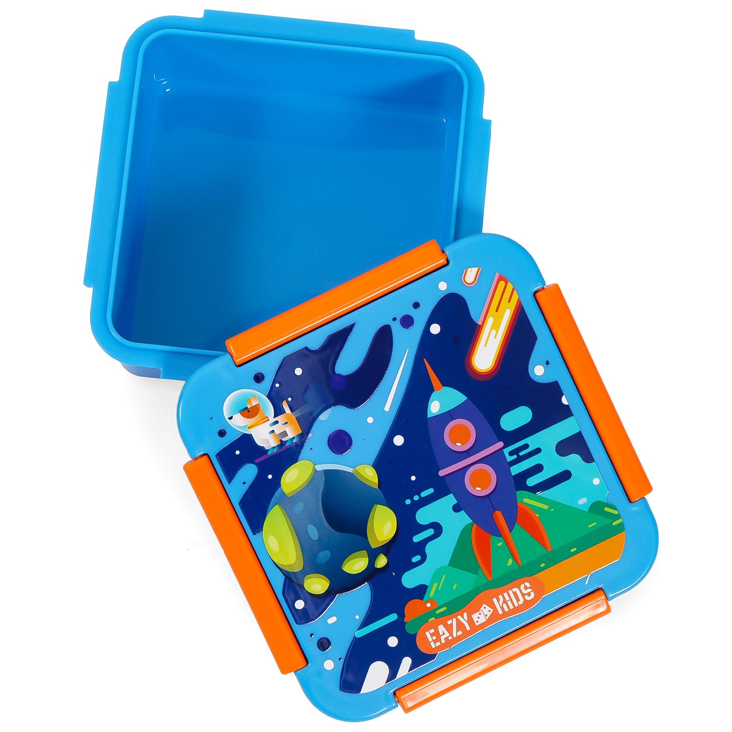 EAZY KIDS Lunch Box Set, Space - Blue