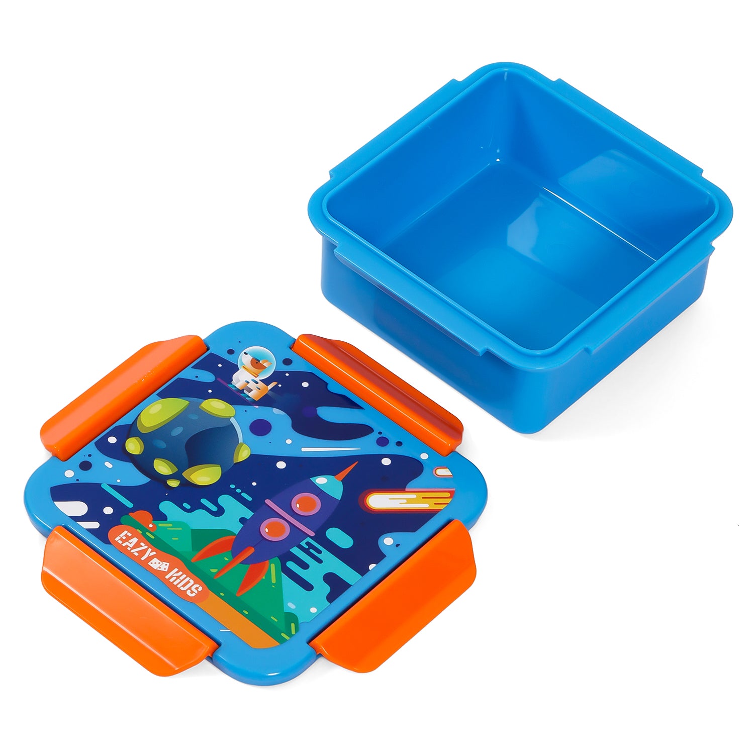 EAZY KIDS Lunch Box Set, Space - Blue