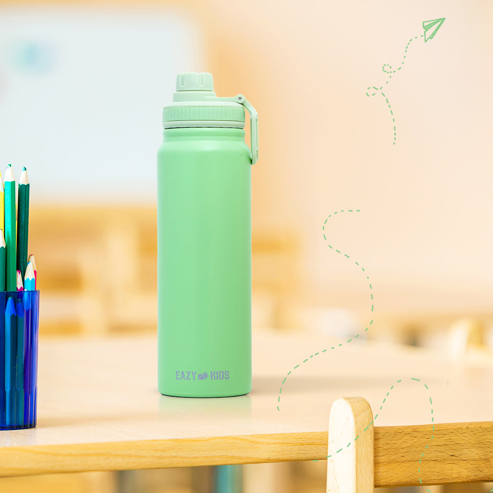 EAZY KIDS Insulated Tracking Water Bottle - Green, 800ml