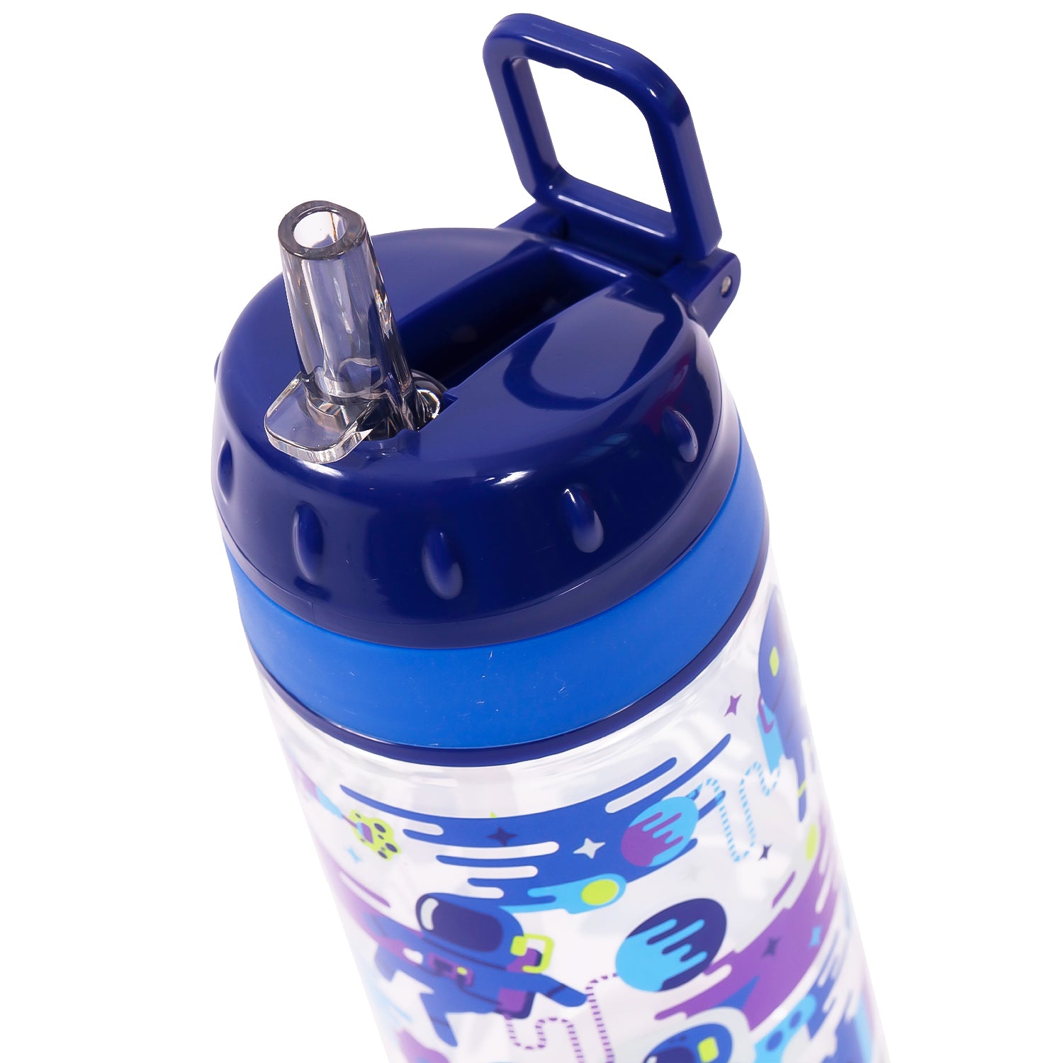 EAZY KIDS Tritan Water Bottle w/Carry handle, Astronauts - Blue, 420ml