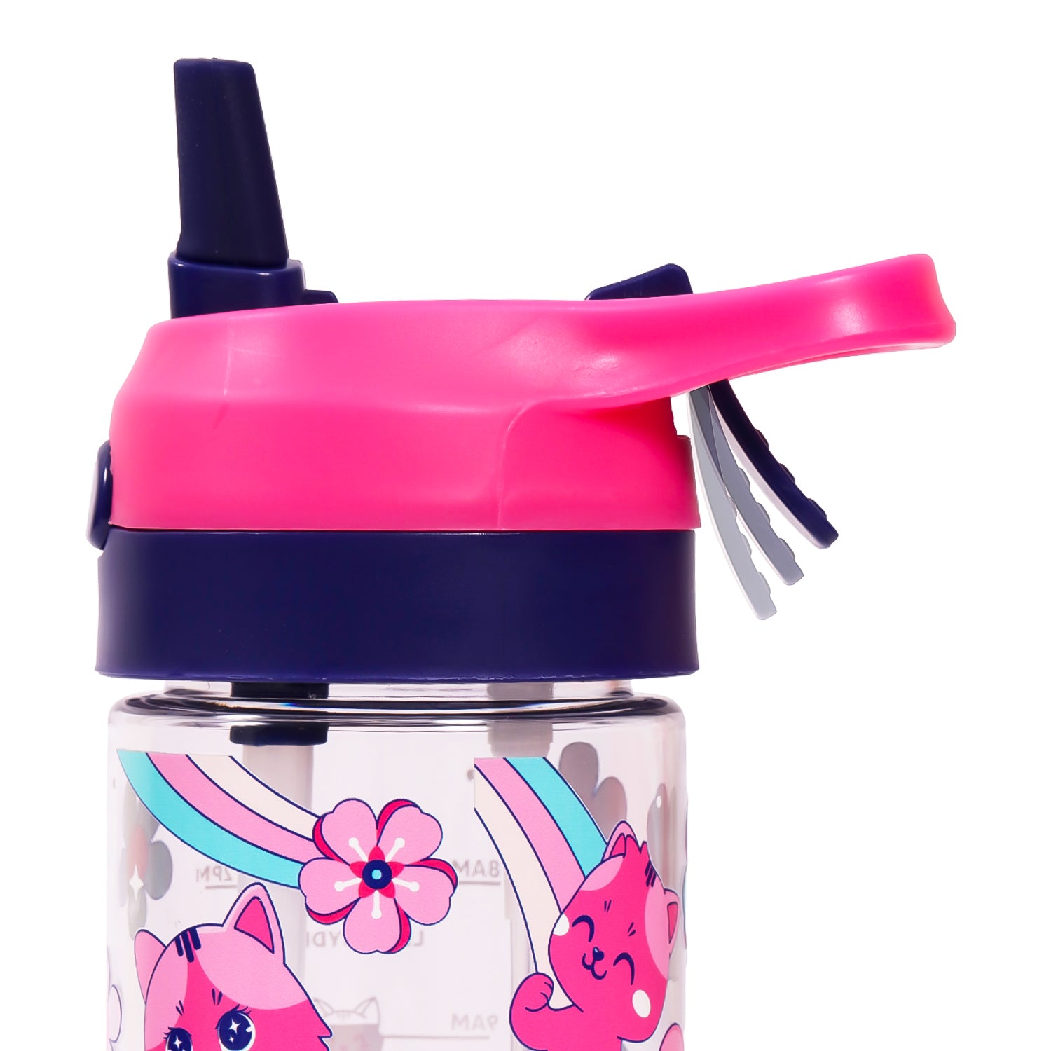 EAZY KIDS Tritan Water Bottle w/Spray, Cat - Pink, 420ml