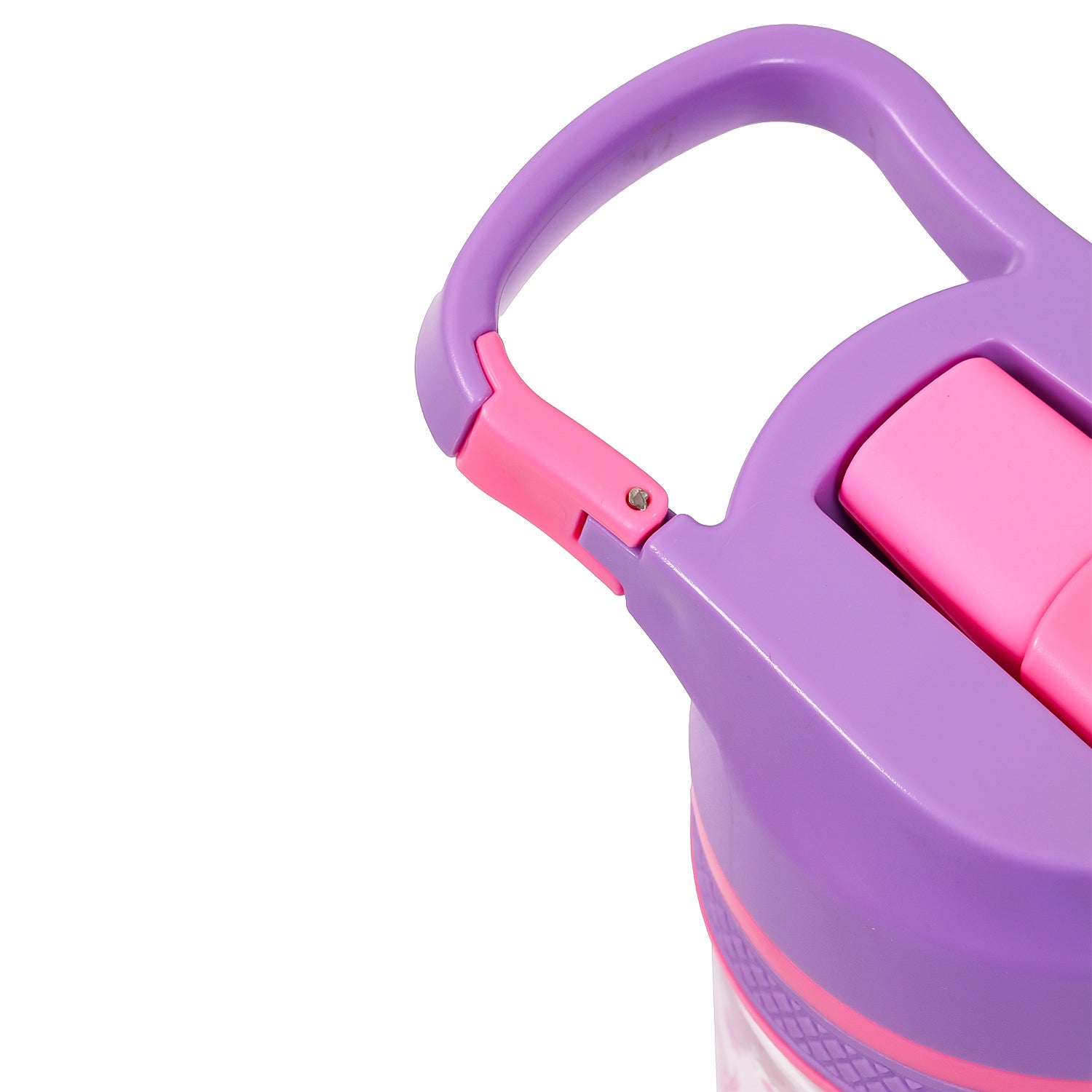 EAZY KIDS Tritan Water Bottle w/Lockable Push button and Carry Handle, Tropical - Purple, 420ml
