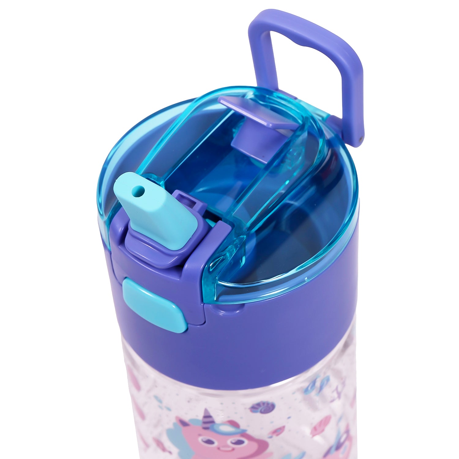 EAZY KIDS Tritan Water Bottle w/Snack Box, Mermaid - Purple, 450ml