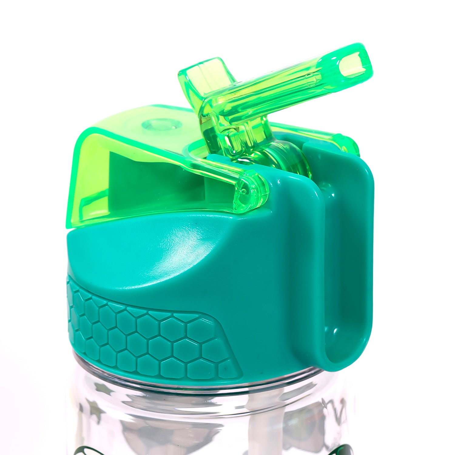 EAZY KIDS Tritan Water Bottle w/2in1 drinking, Flip lid and Sipper, Soccer - Green, 650ml