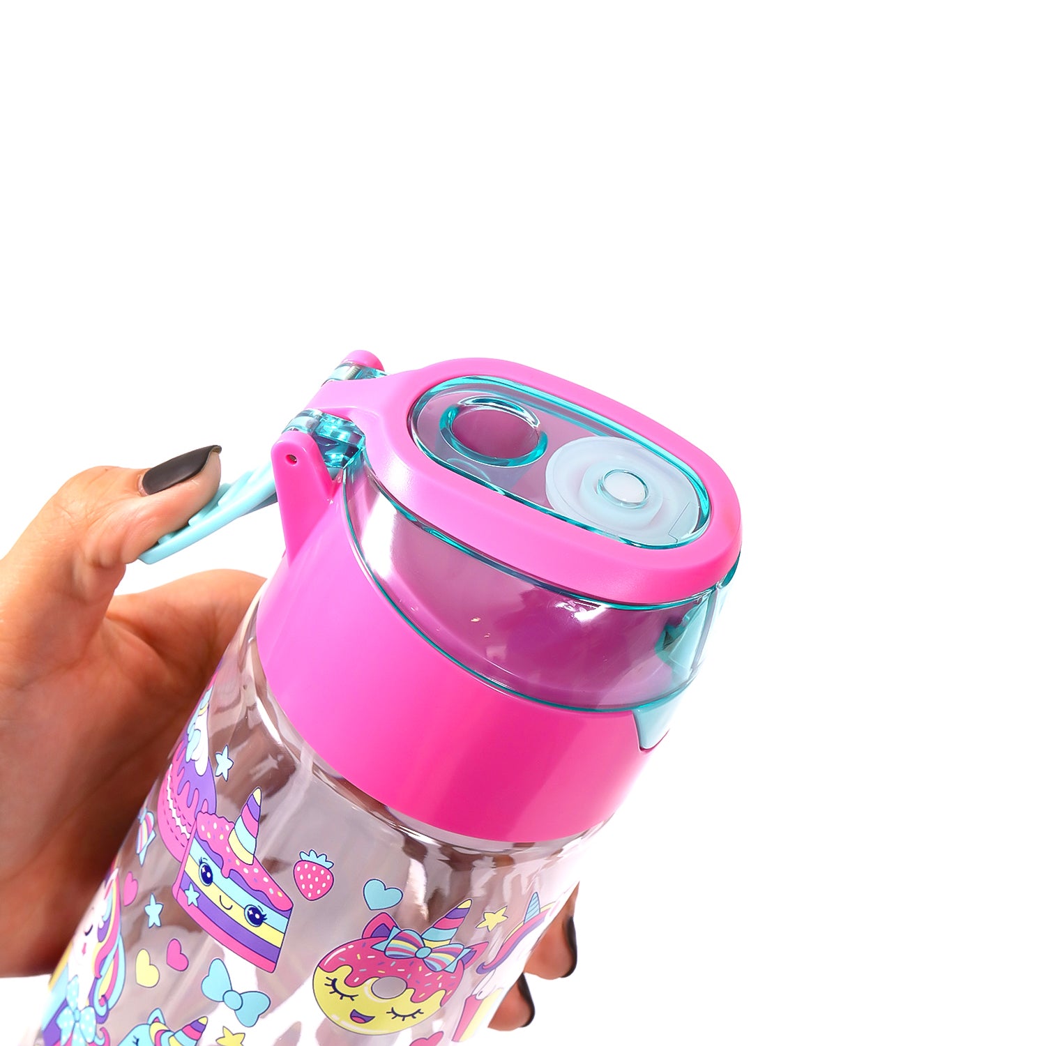 EAZY KIDS Tritan Water Bottle w/Spray, Unicorn Desert - Pink, 750ml