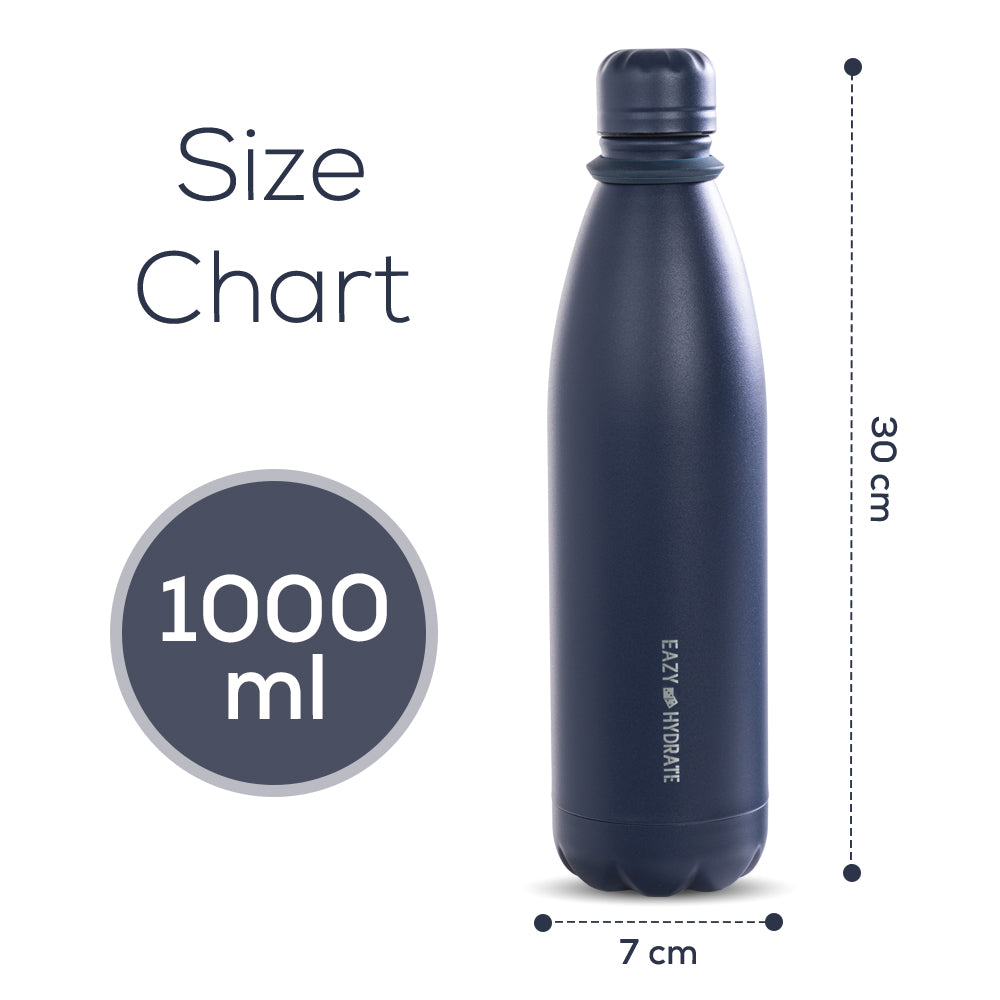 EAZY KIDS Steel Water Bottle, 1L Blue