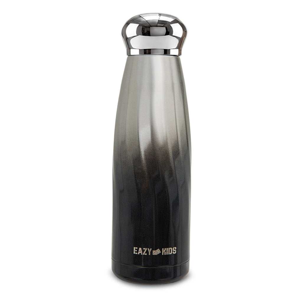 Eazy Kids Double Walled Stainless Steel Water Bottle, 420ml Black