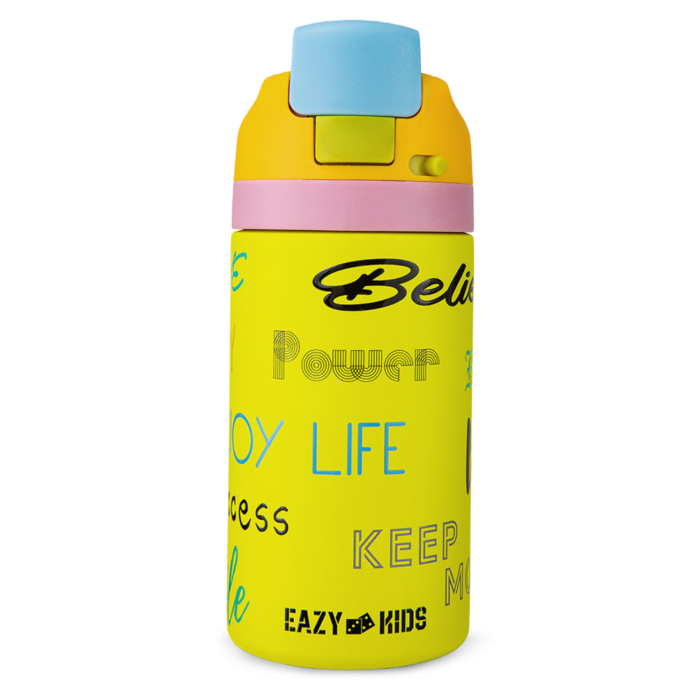 Eazy Kids Stainless Steel Water Bottle Bling w/ Straw and Spout 445 mL Bling