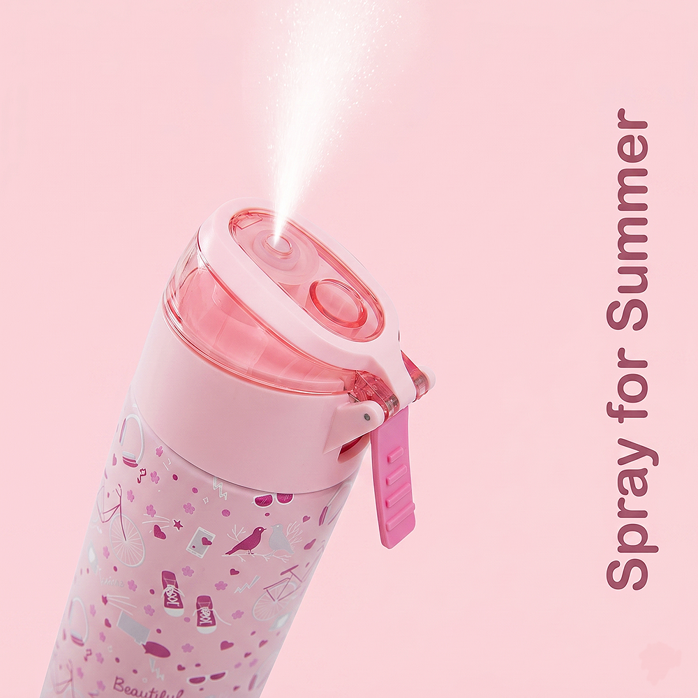 Eazy Kids - Insulated Stainless Steel Water Bottle w/Spray, Life 640ml - Pink