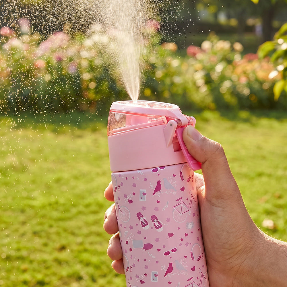 Eazy Kids Personalized - Insulated Stainless Steel Water Bottle w/Spray, Life 640ml - Pink