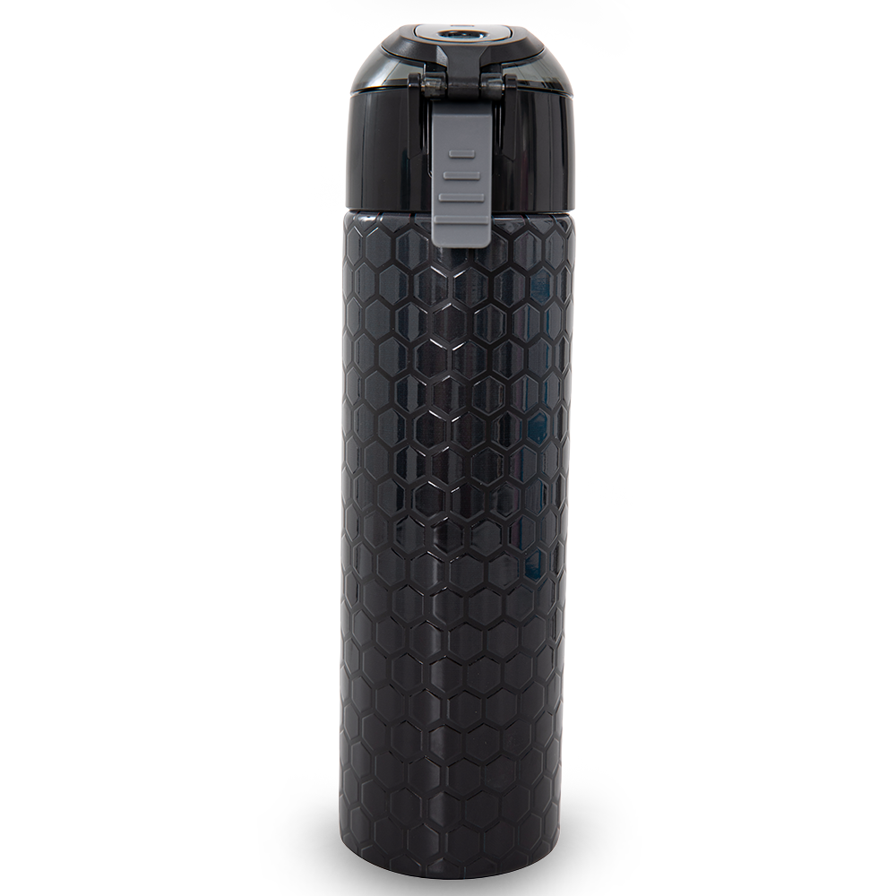 Eazy Kids - Insulated Stainless Steel Water Bottle w/Spray, Football 640ml - Black