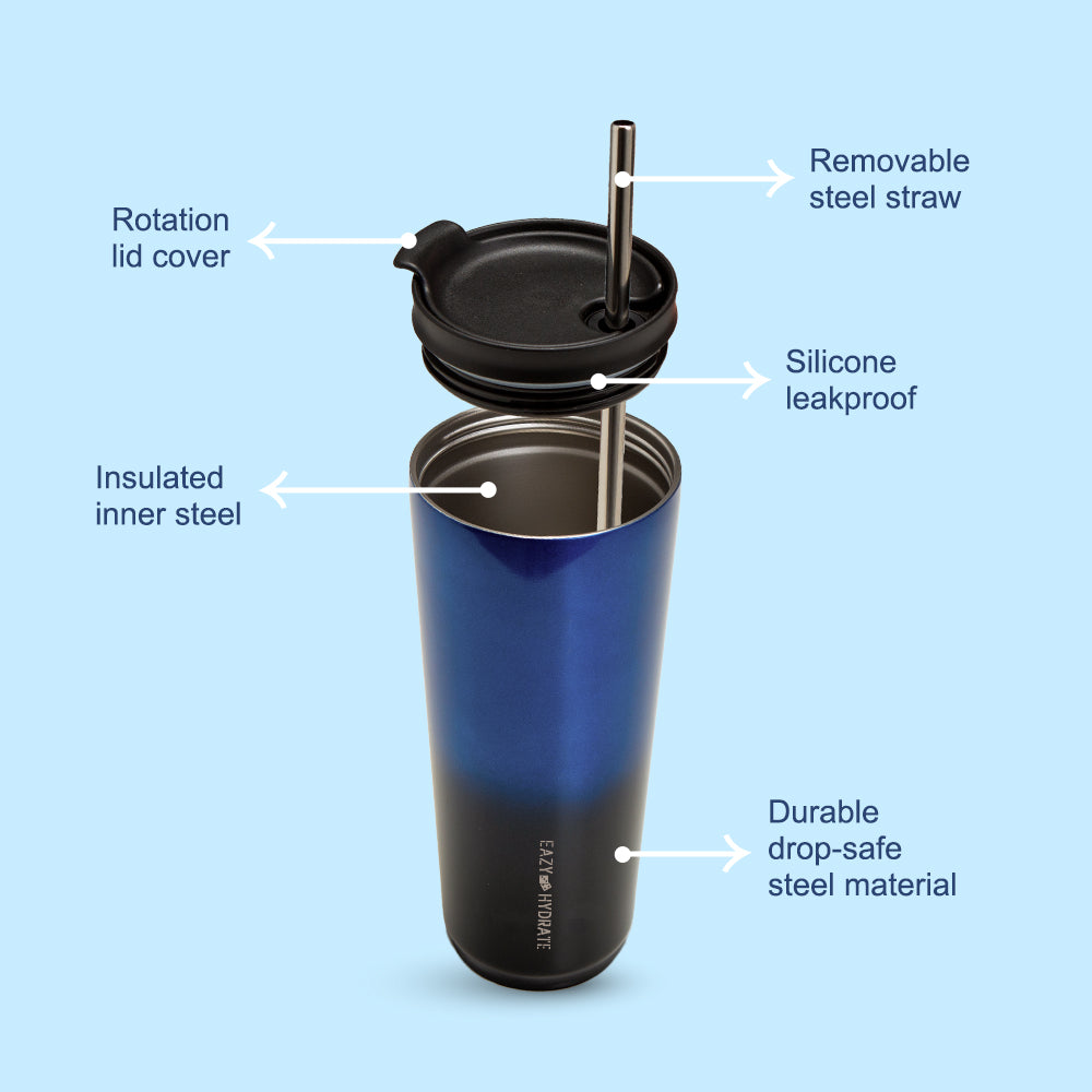EAZY KIDS Insulated Water Bottle Tumbler, 700ml Blue