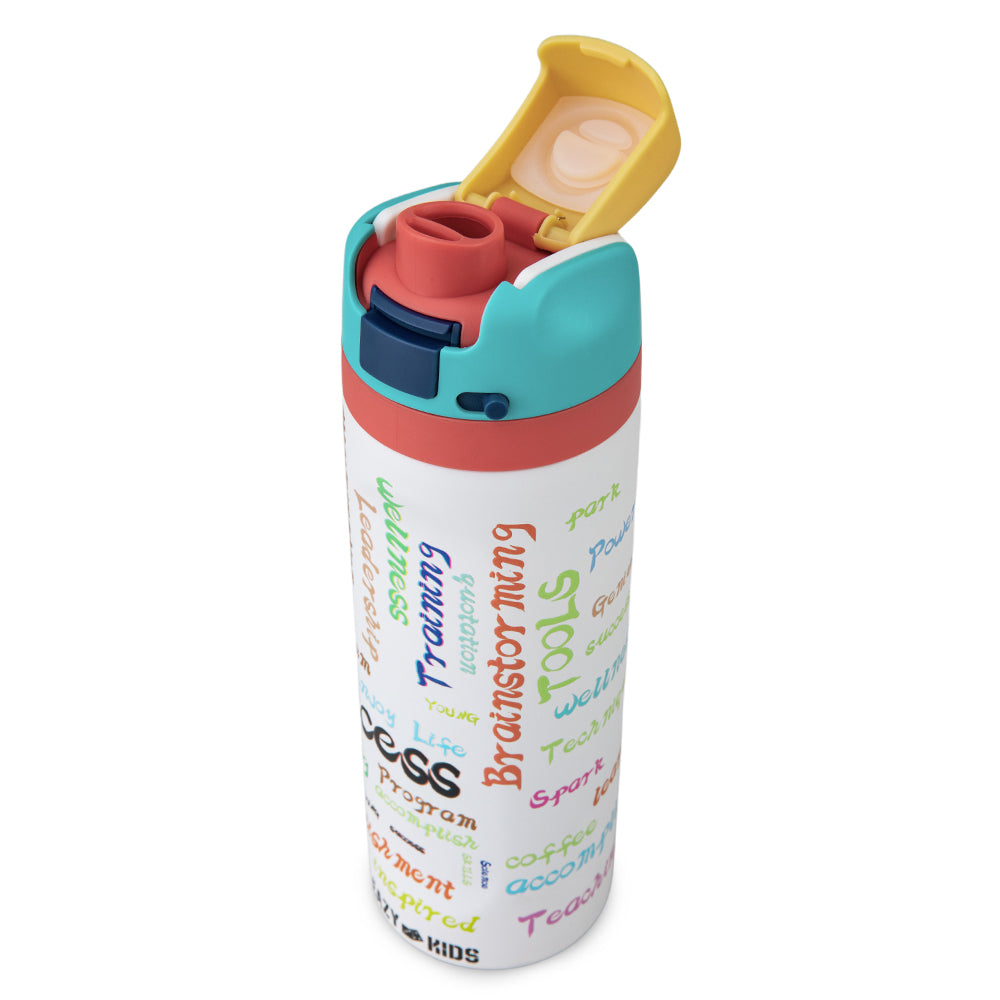 Eazy Kids Stainless Steel Water Bottle w/ Straw and Spout 710mL Success