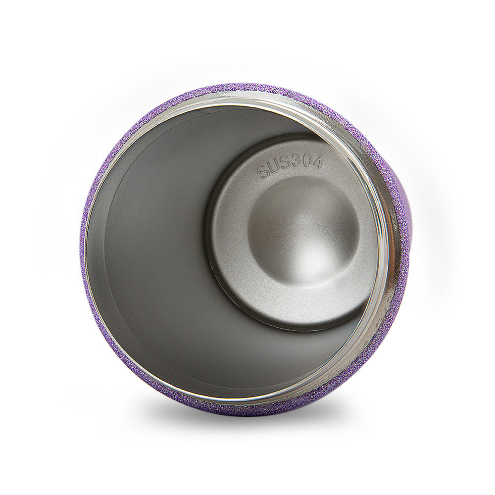 Eazy Kids Glitter Stainless Steel Water Bottle 720ml – Double Wall Insulated, Spout Lid, Leakproof - Purple
