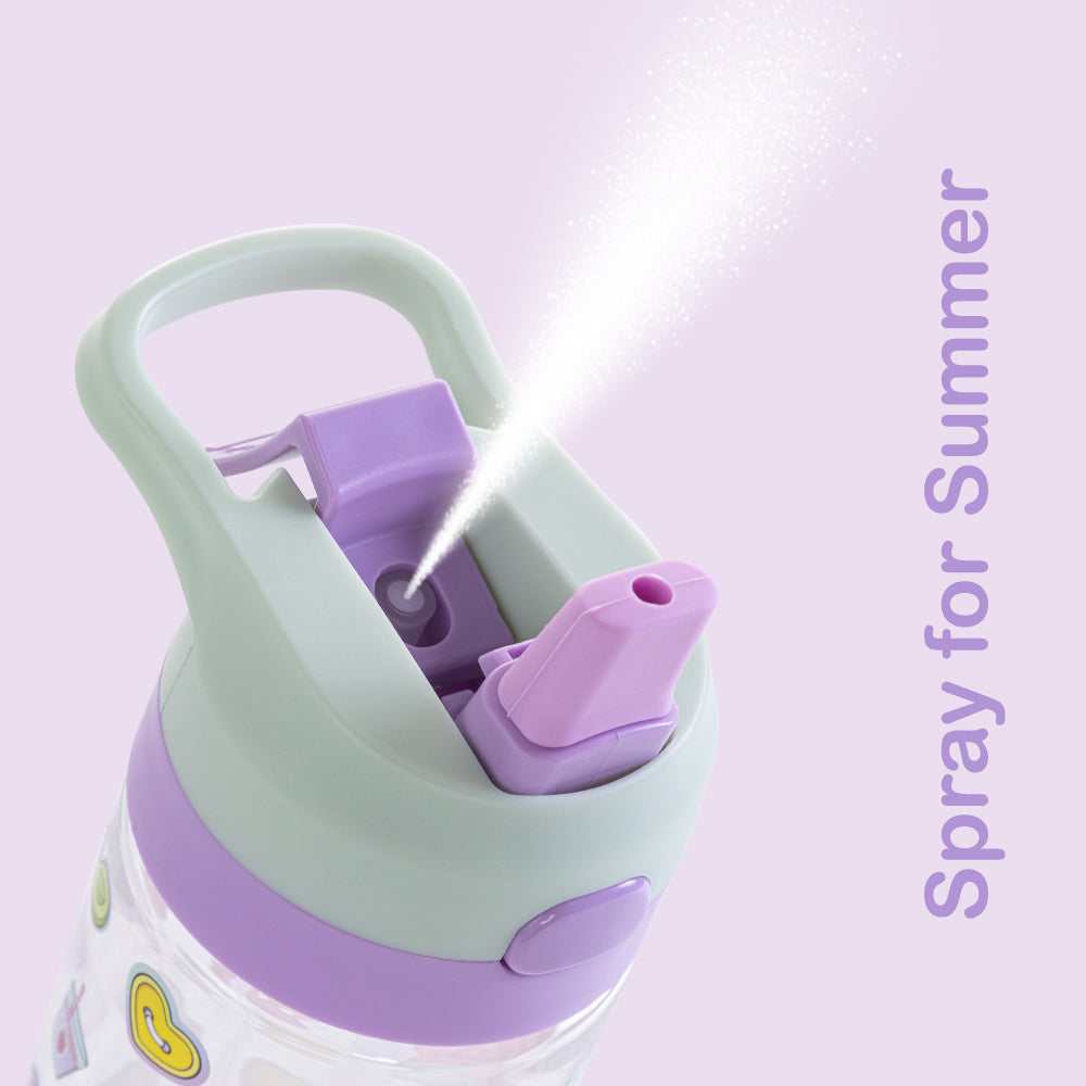 EAZY KIDS -Muffin Tritan Water Bottle W/Spray 500ml - Purple