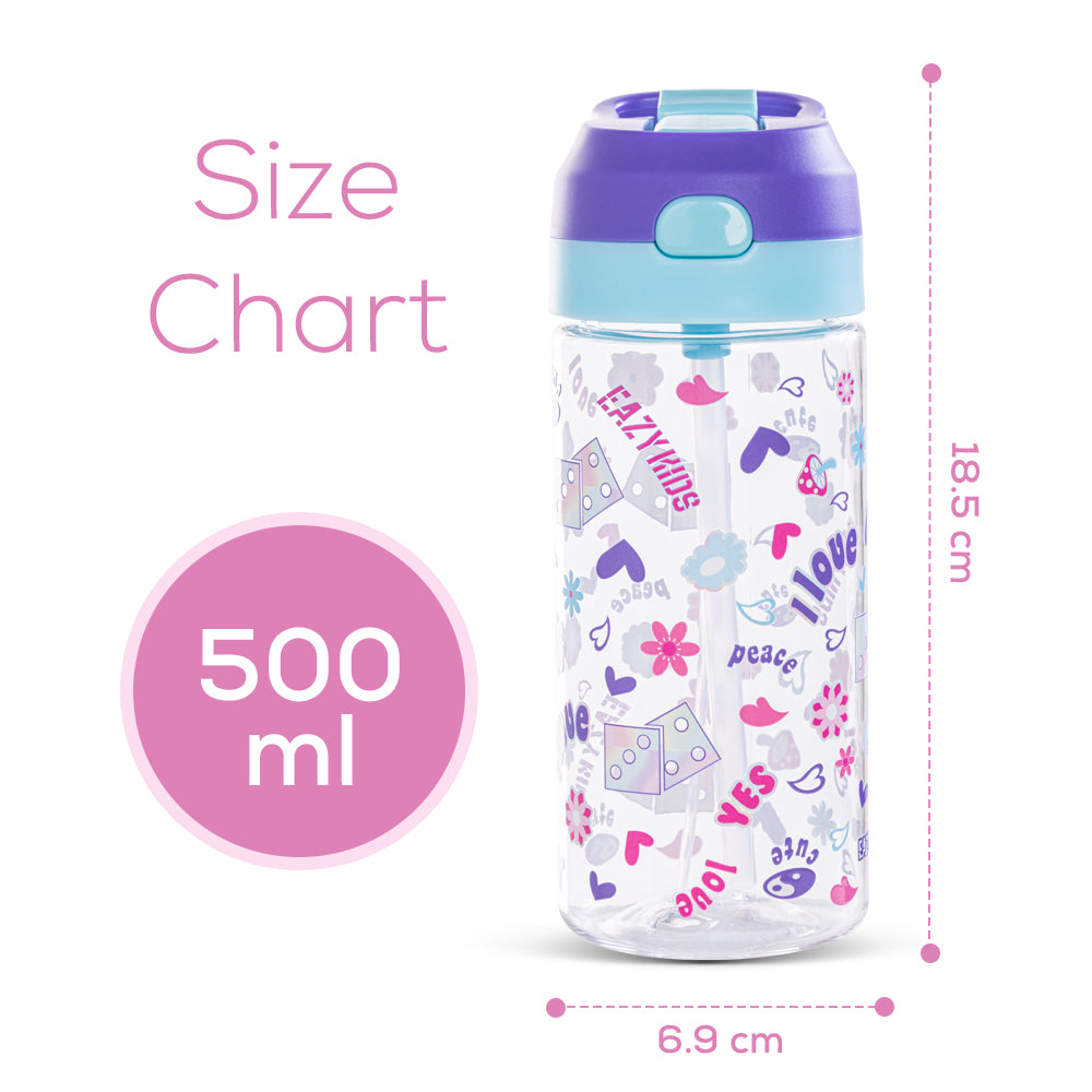 EAZY KIDS -Tritan Water Bottle W/Spray 500ml - Purple