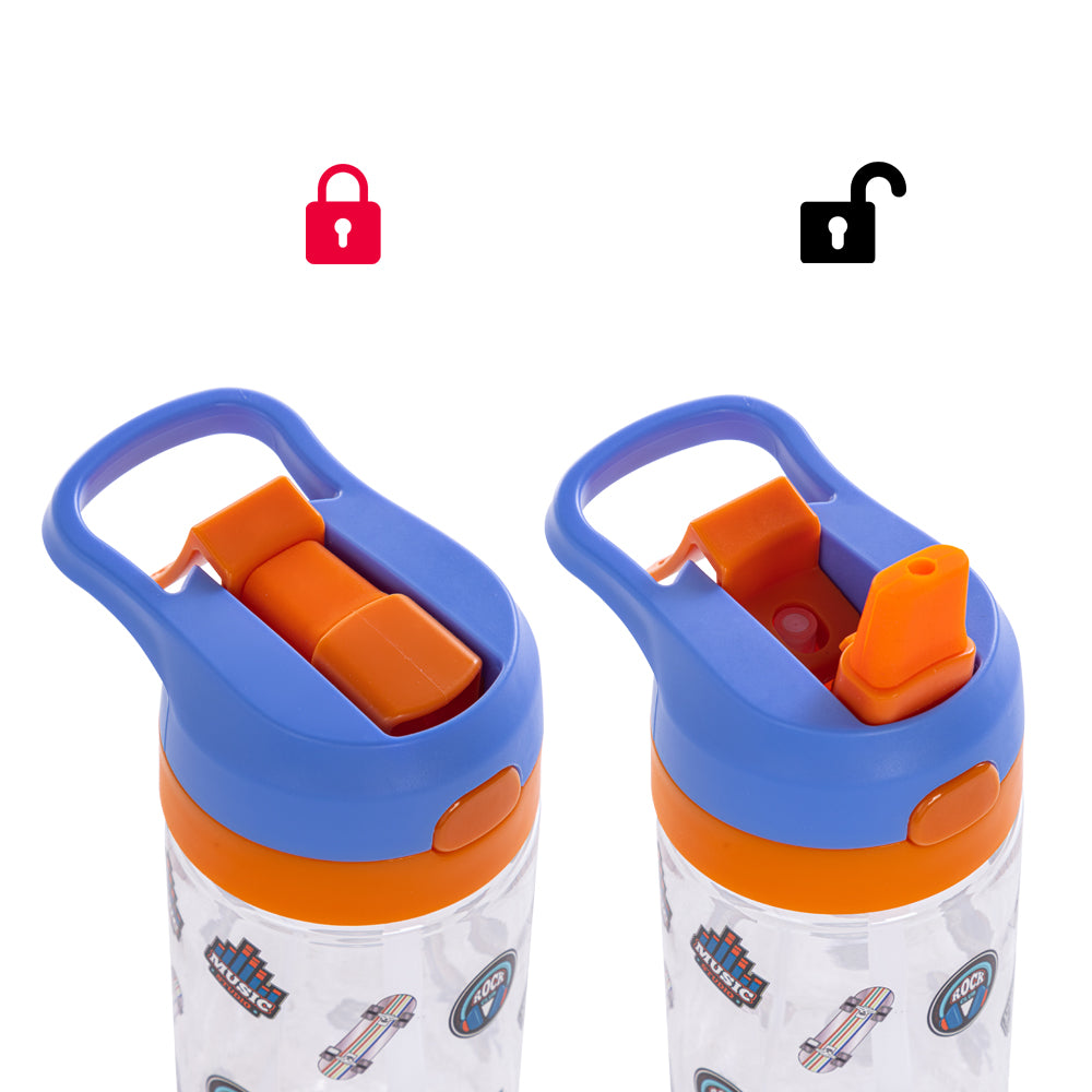 EAZY KIDS -Skater Tritan Water Bottle W/Spray 500ml - Blue