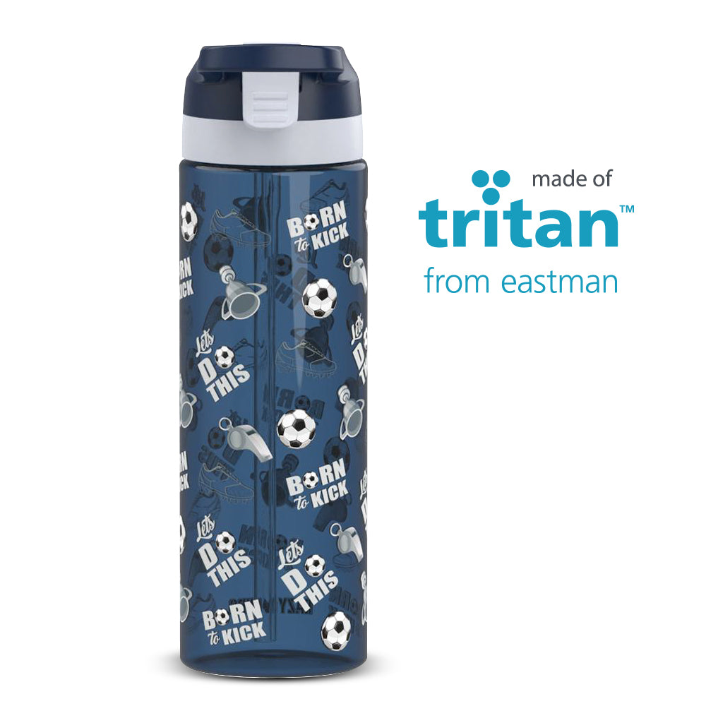 EAZY KIDS -Football Tritan Water Bottle W/Spray 750ml - Blue