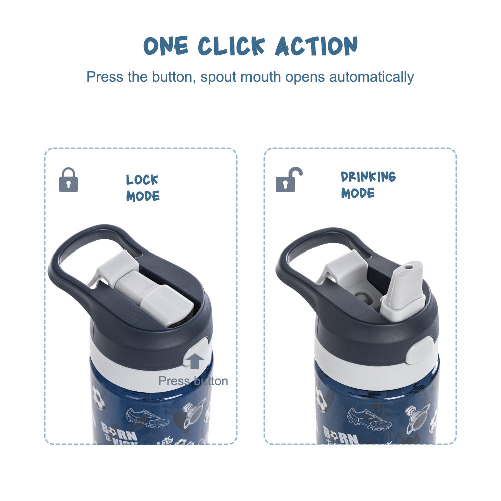 EAZY KIDS -Football Tritan Water Bottle W/Spray 750ml - Blue