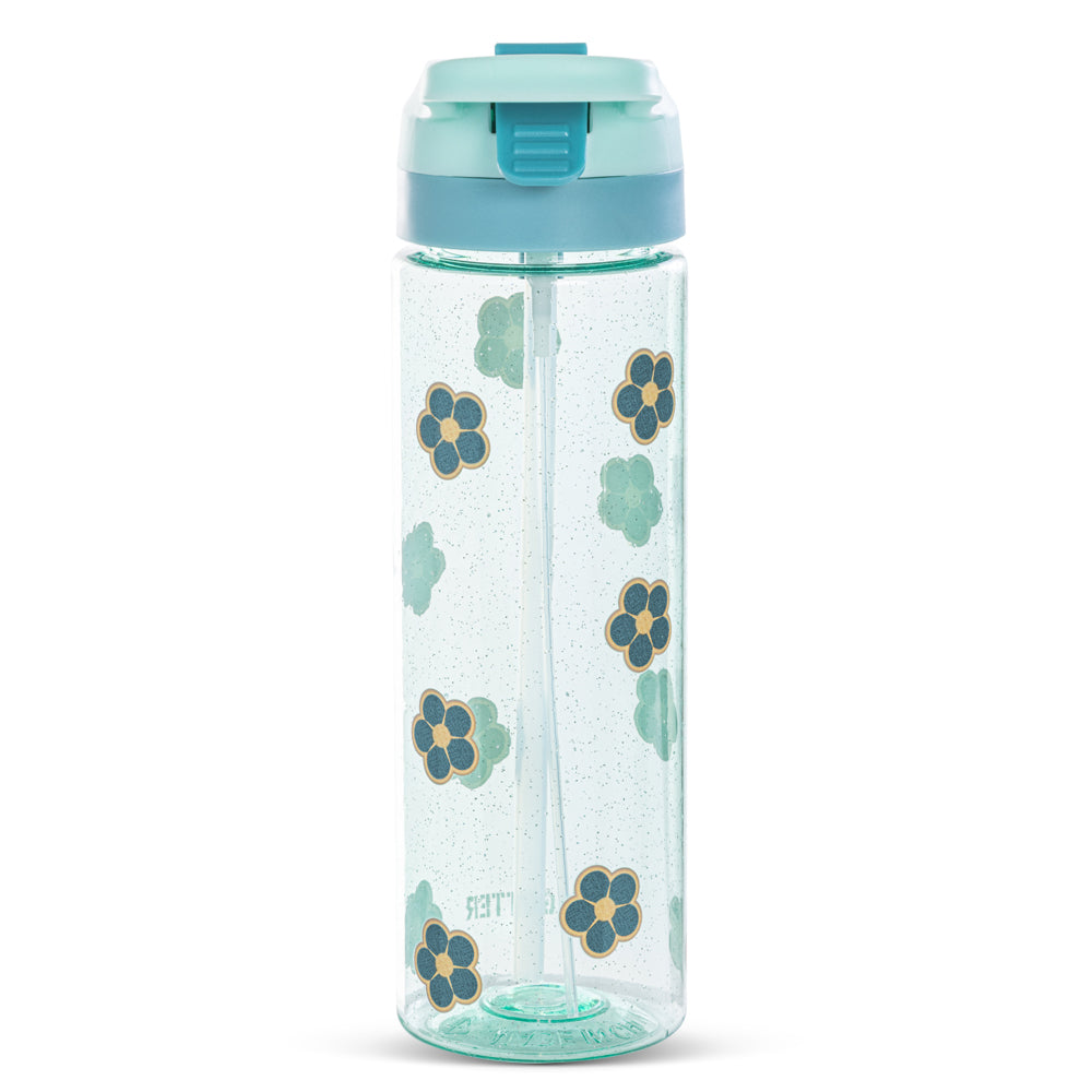 EAZY KIDS -Flora Tritan Water Bottle W/Spray 750ml - Gitter Green