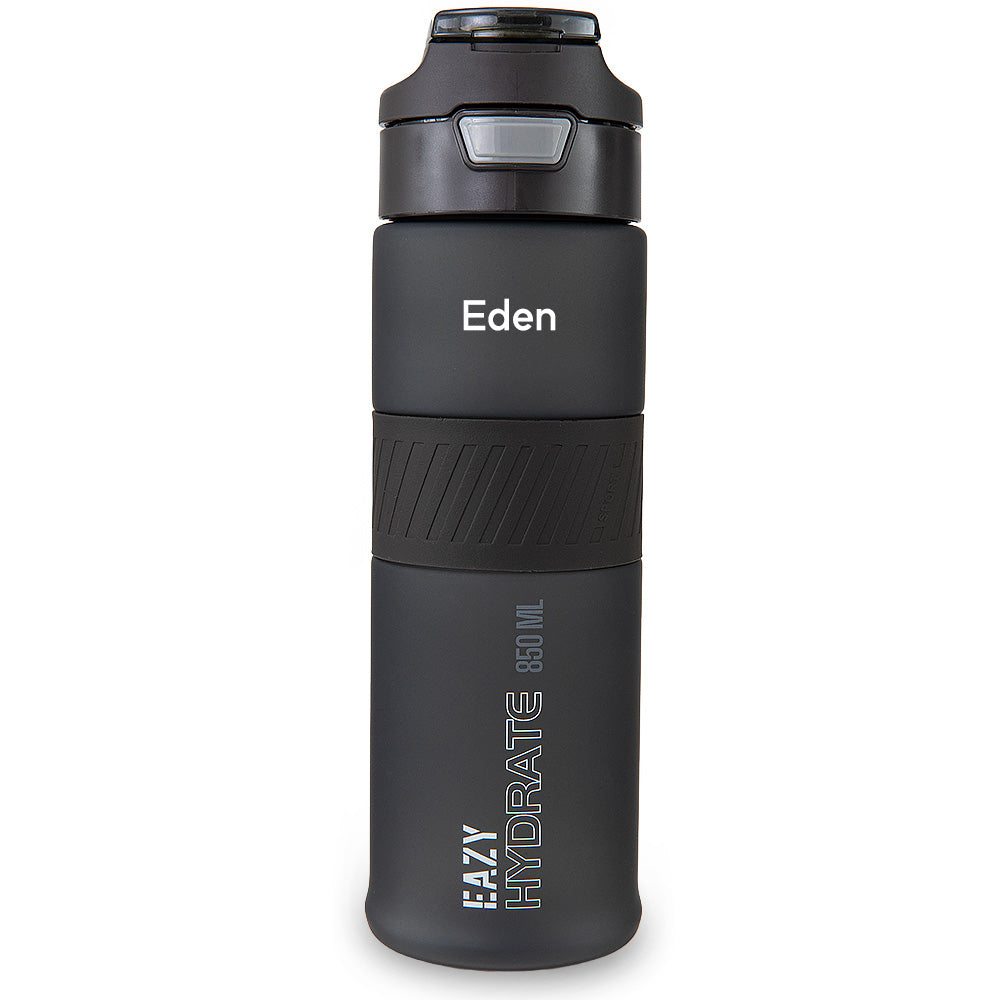 Eazy Kids Personalized Tritan Water Bottle 850ml with Spout Lid & Handle - Phantom Black