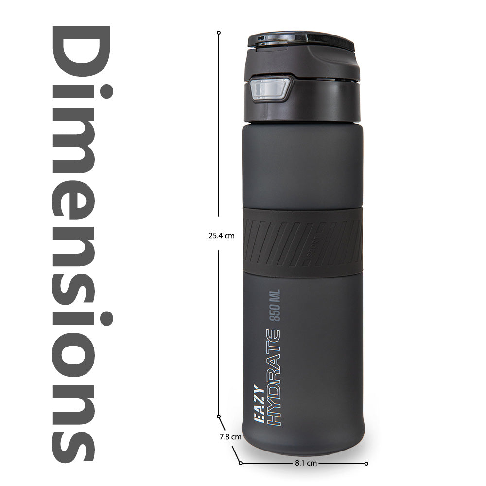 Eazy Kids Personalized Tritan Water Bottle 850ml with Spout Lid & Handle - Phantom Black