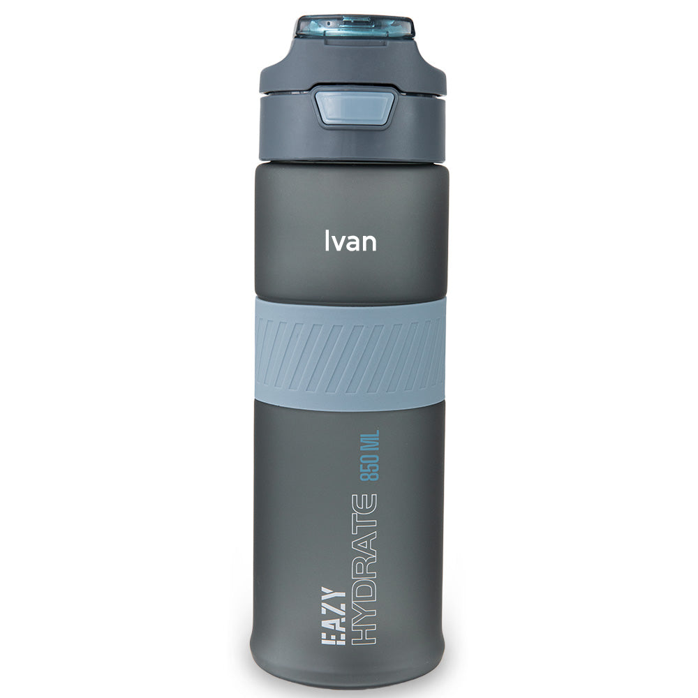Eazy Kids Personalized Tritan Water Bottle 850ml with Spout Lid & Handle - Storm Navy