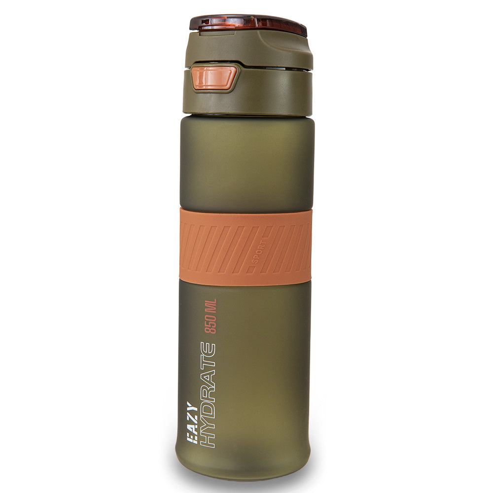 Eazy Kids Personalized Tritan Water Bottle 850ml with Spout Lid & Handle - Olive Green
