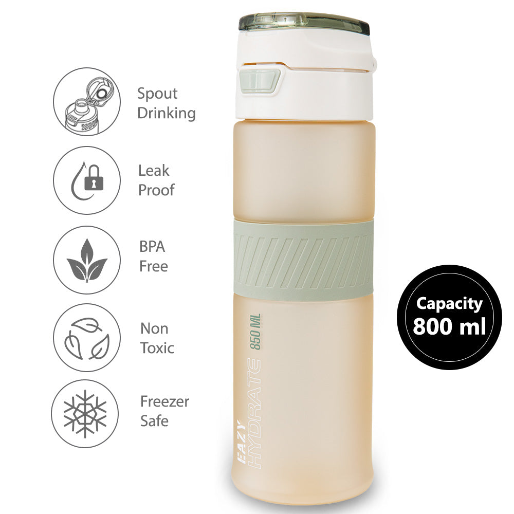 Eazy Kids Tritan Water Bottle 850ml with Spout Lid & Handle - Ivory
