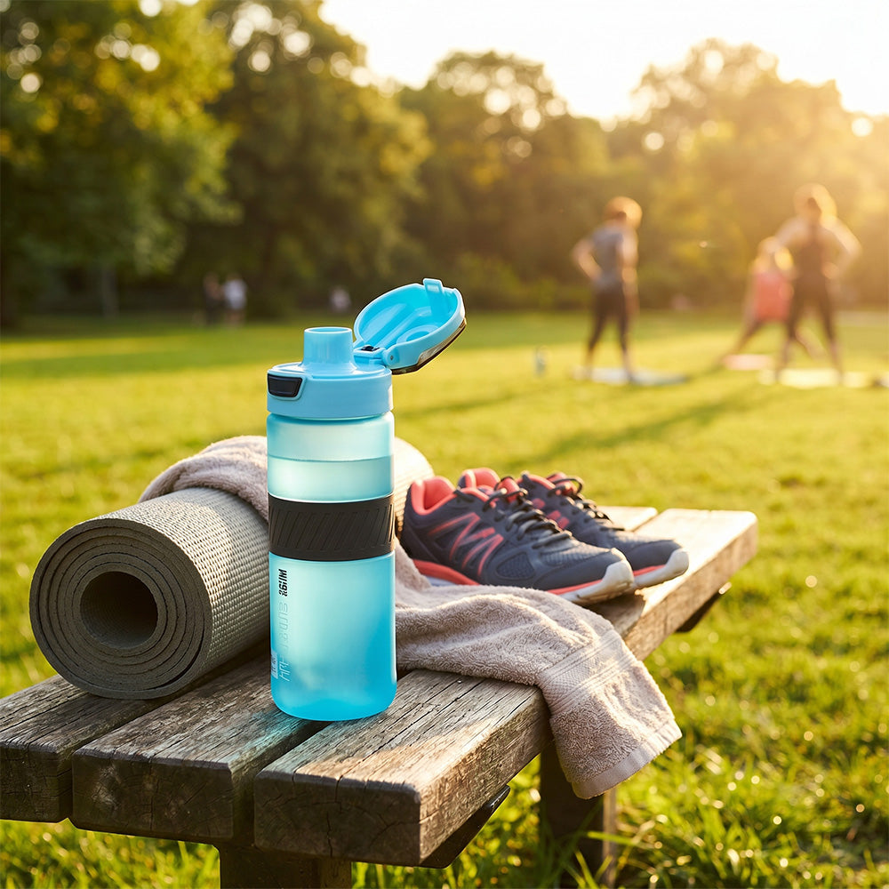 Eazy Kids Personalized Tritan Water Bottle 850ml with Spout Lid & Handle - Ice Blue Blast