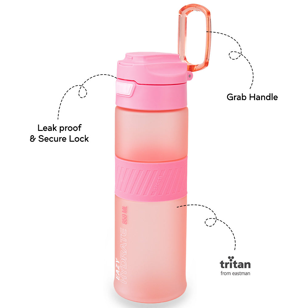 Eazy Kids Tritan Water Bottle 850ml with Spout Lid & Handle - Candy Coral