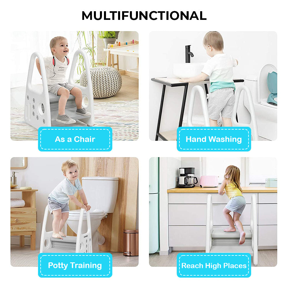 EAZY KIDS 2 Step Stool - Grey