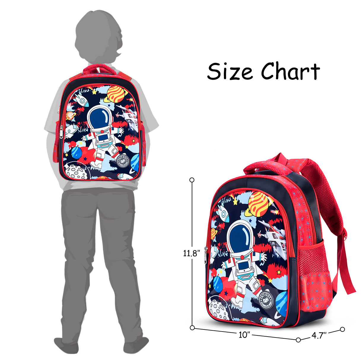 EAZY KIDS Astronaut School Bag - Red