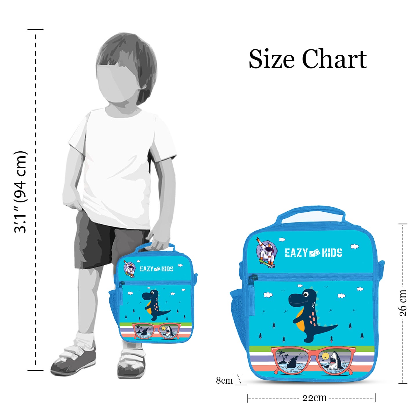 EAZY KIDS Bento Lunch Bag - Unicorn - Dino