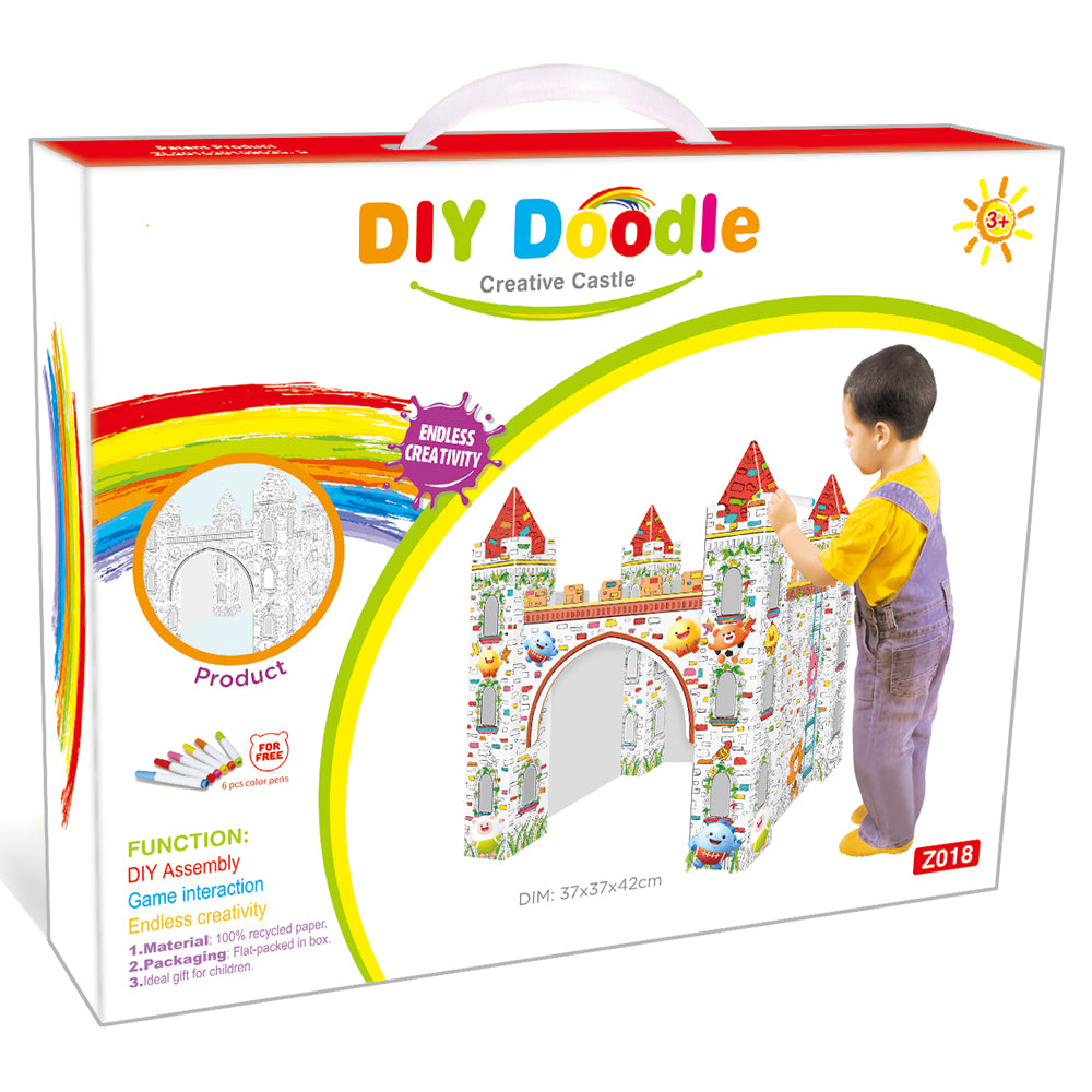 EAZY KIDS DIY Doodle Erasable Painting Castle